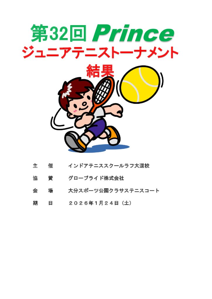 第32回プリンスジュニアフューチャーズ・アドバンス　結果　表紙のサムネイル